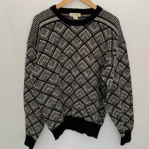 Vintage Cattivo Crewneck Sweater Printed Black & Grey 90s Size Large